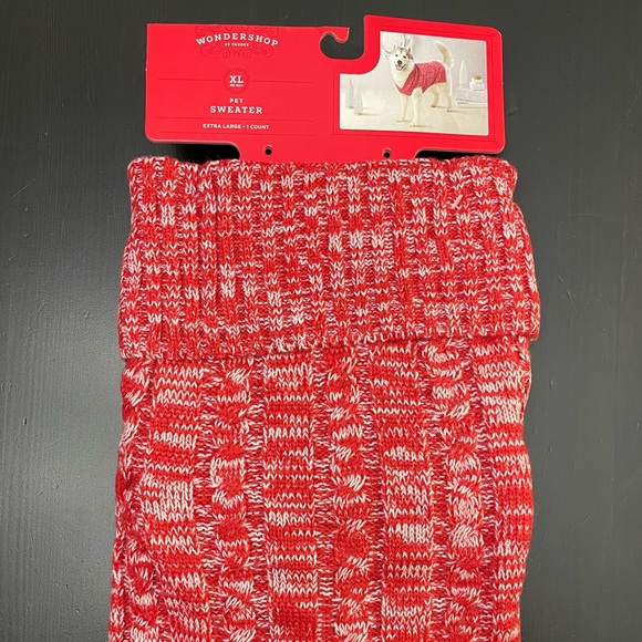 3/$20 Wondershop Pet Dog Sweater Red and White Size XL - Picture 2 of 7